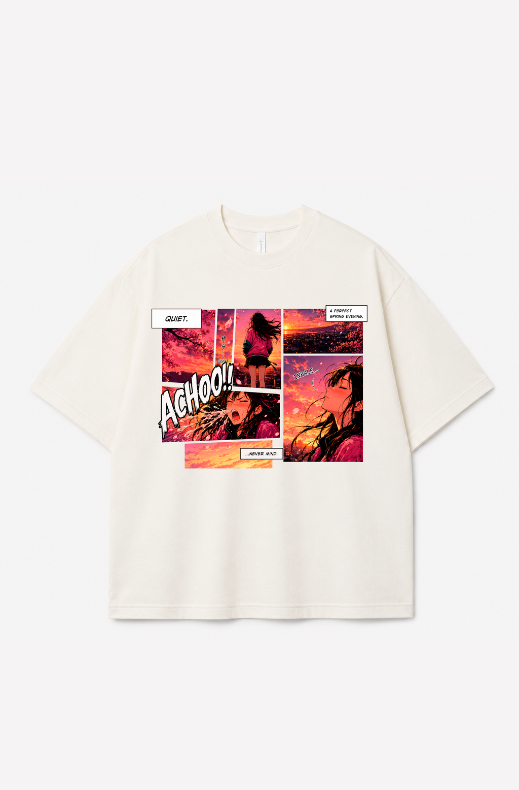 Quiet Spring Evening Graphic T-Shirt – Anime Manga Heavyweight 300 GSM Tee