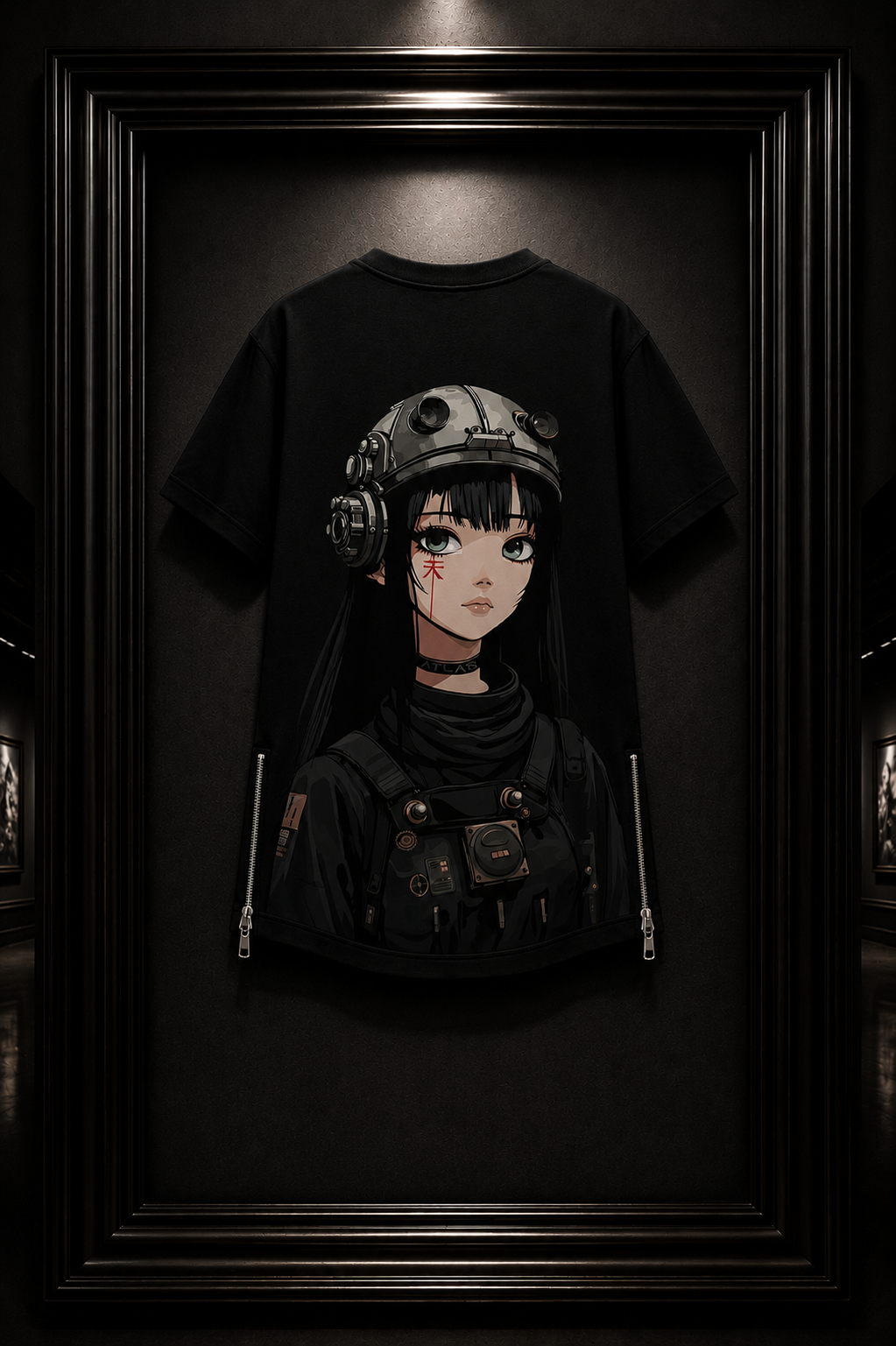 Atlas Pilot Cyberpunk Anime T-Shirt | Techwear Streetwear Graphic Tee | Japanese Sci-Fi Aesthetic Oversized Shirt