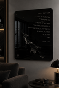 Our Father Prayer Wall Art – Glossy Black Metal Poster | Christian Home Decor | Matthew 6:9-13 | Modern Faith Artwork