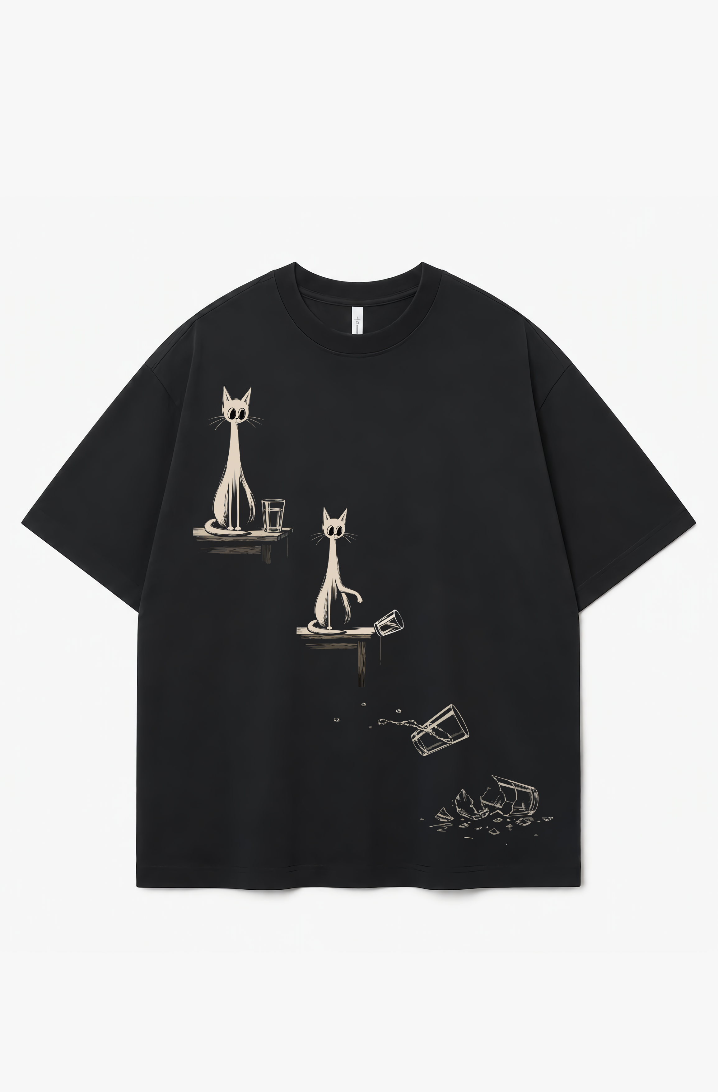 Gravity Test Cat Graphic T-Shirt