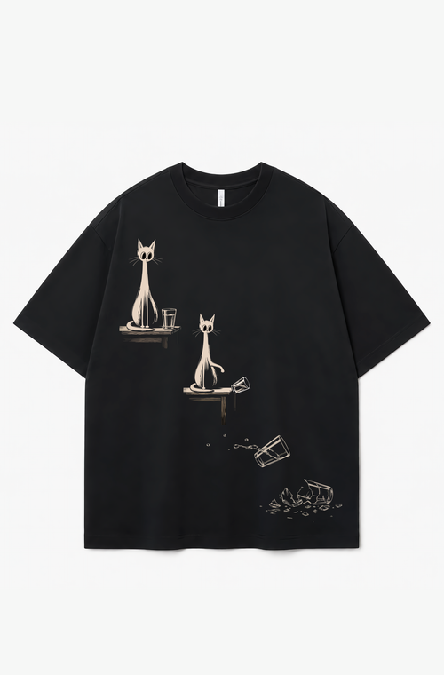 Gravity Test Cat Graphic T-Shirt