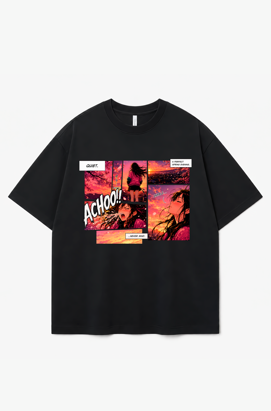 Quiet Spring Evening Graphic T-Shirt – Anime Manga Heavyweight 300 GSM Tee