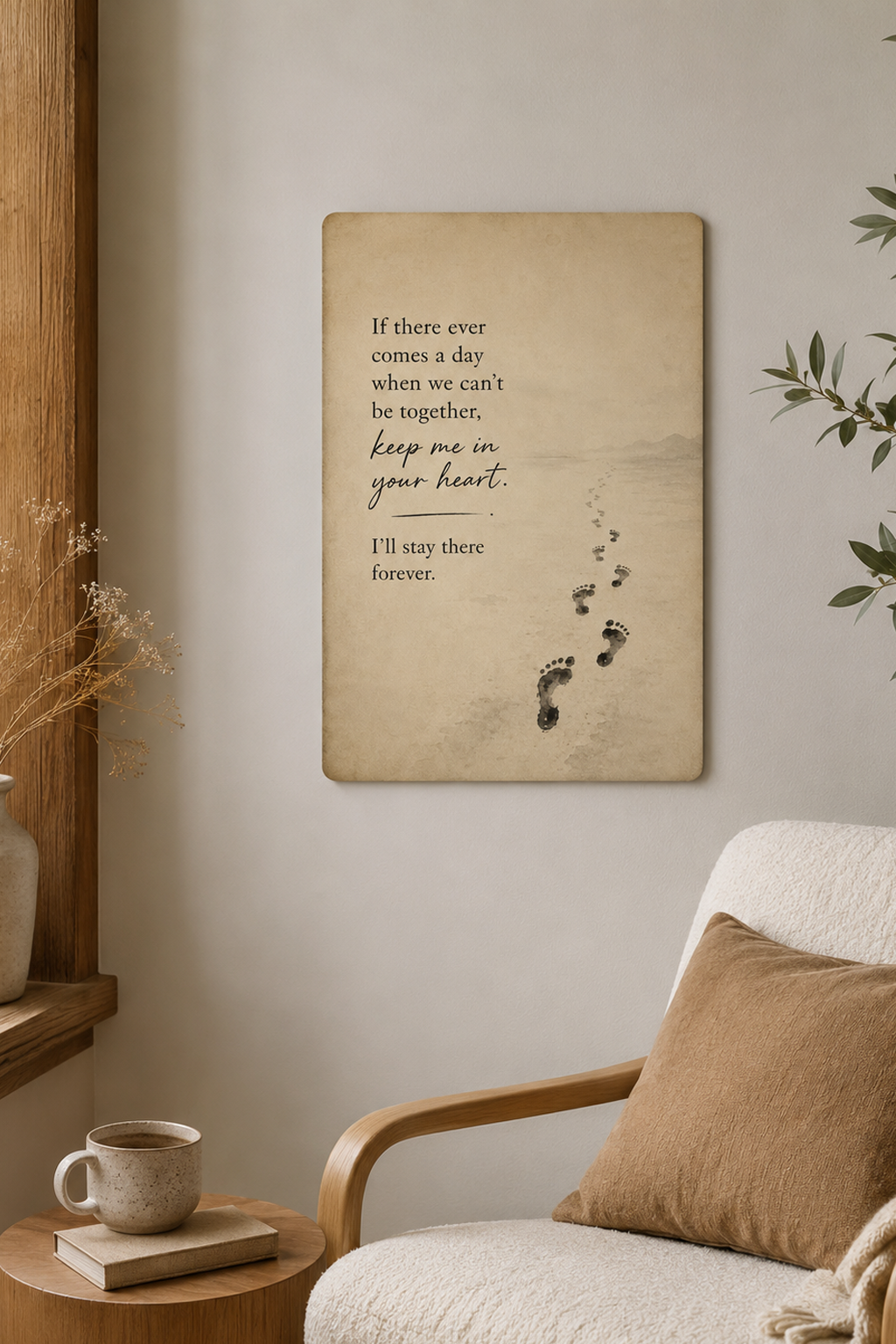 Keep Me in Your Heart Metal Wall Art – Matte Aluminum Quote Poster