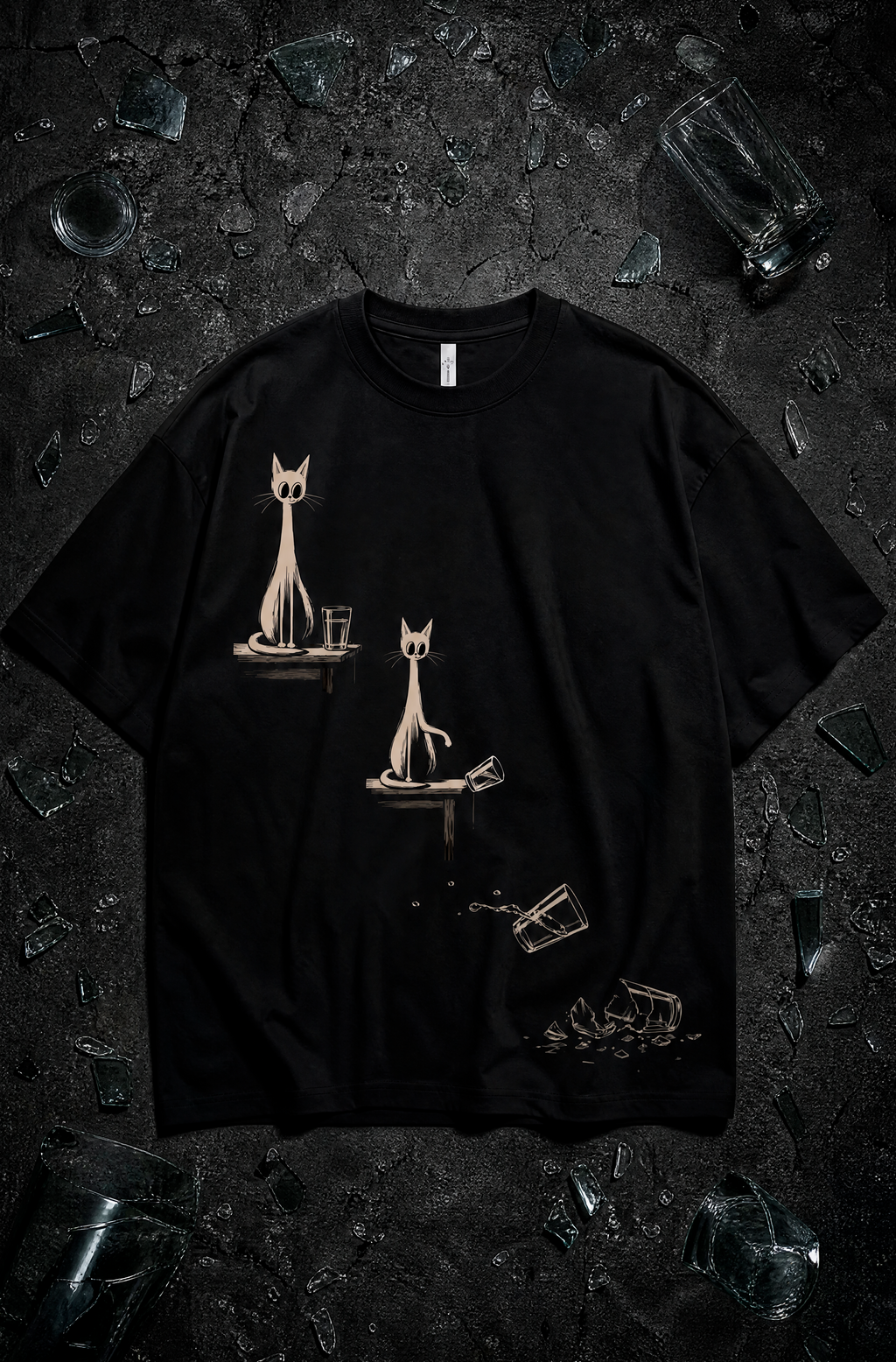 Gravity Test Cat Graphic T-Shirt