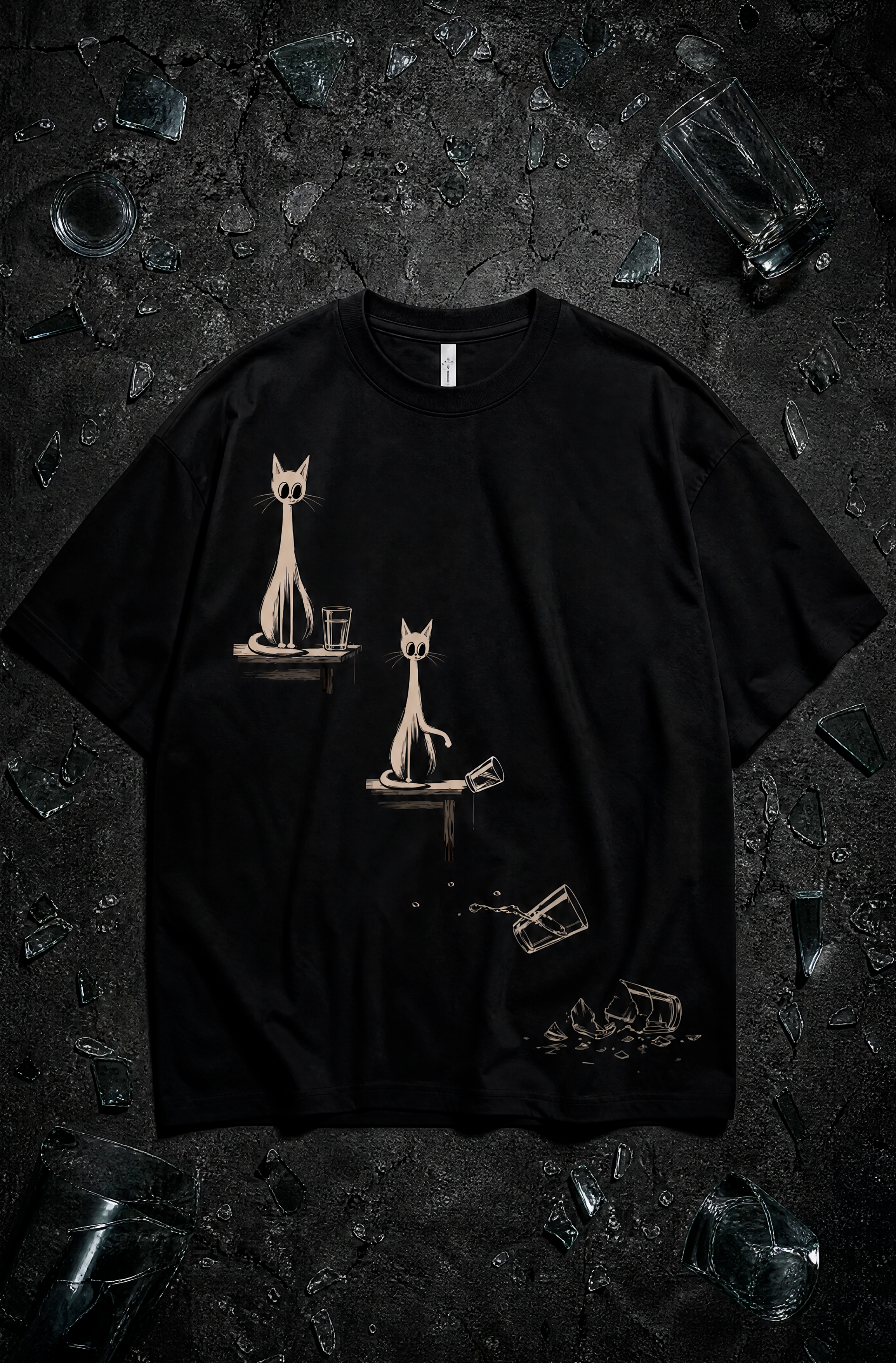 Gravity Test Cat Graphic T-Shirt