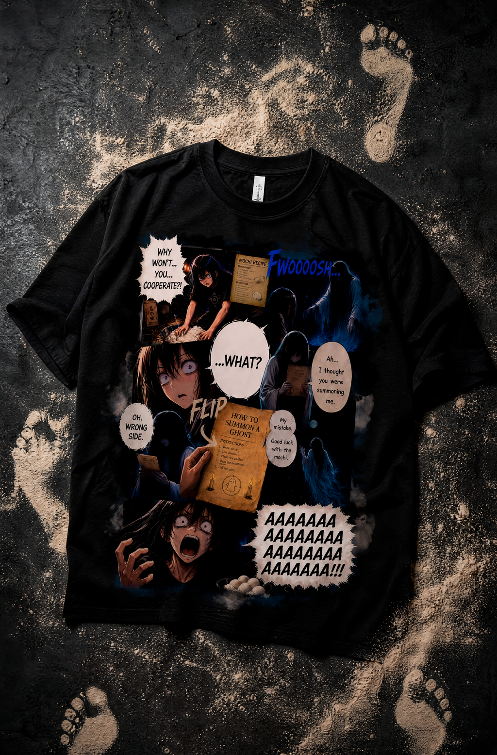 Ghost Mochi Recipe Manga T-Shirt – Funny Horror Anime Graphic Tee