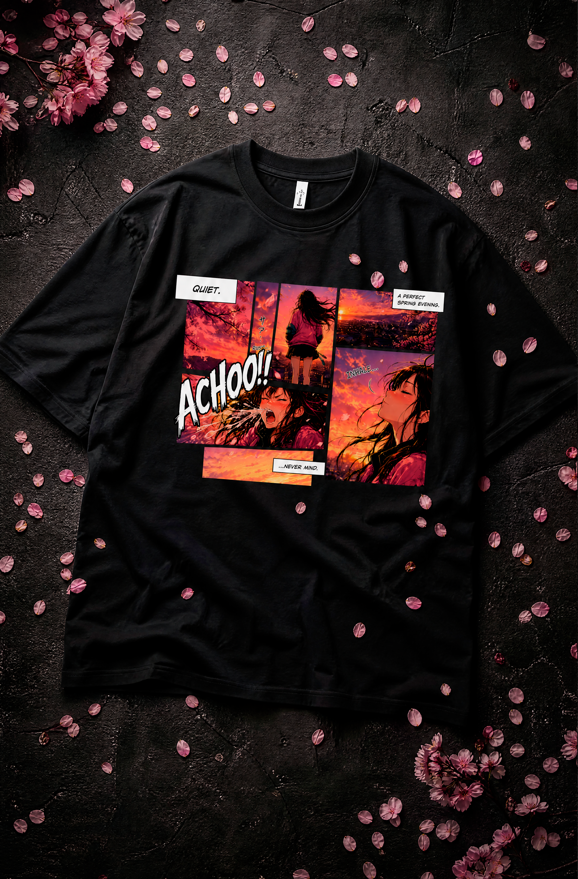 Quiet Spring Evening Graphic T-Shirt – Anime Manga Heavyweight 300 GSM Tee