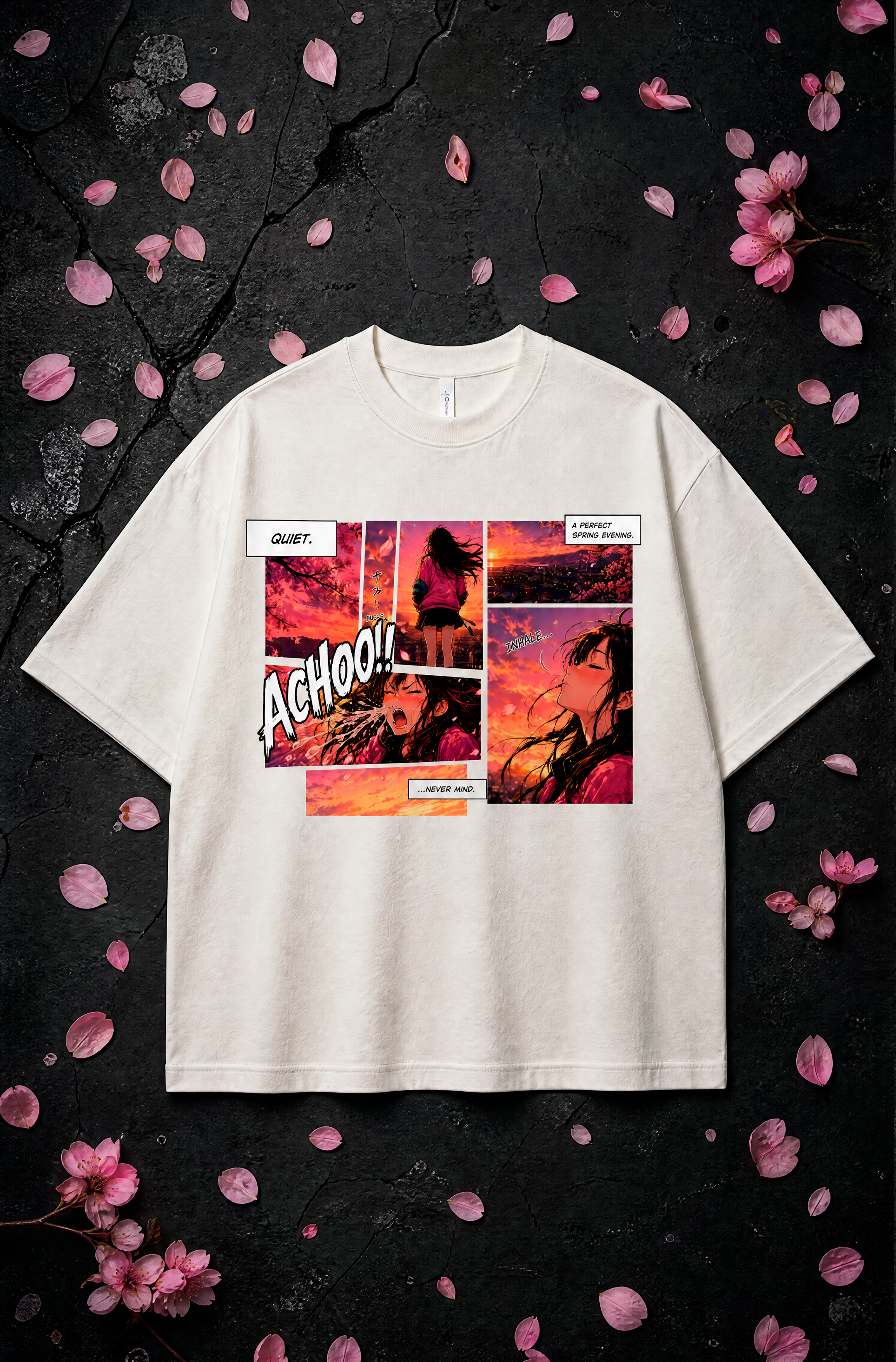 Quiet Spring Evening Graphic T-Shirt – Anime Manga Heavyweight 300 GSM Tee