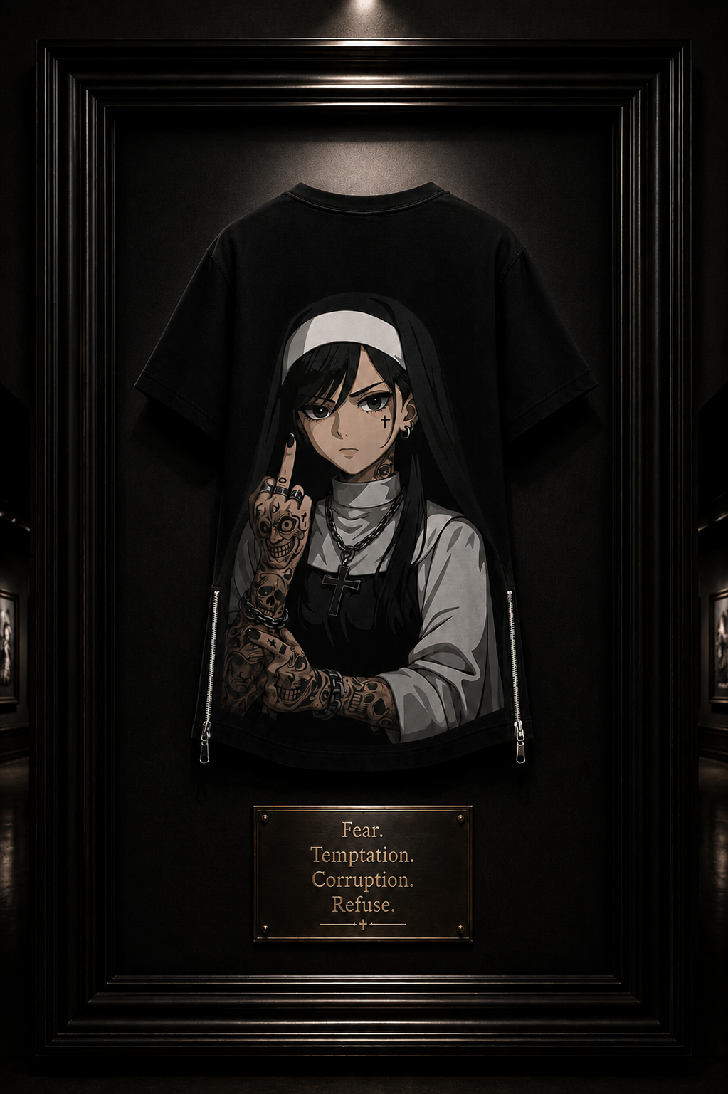 Tattoo Nun T-Shirt | Alternative Christian Anime Streetwear