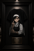 Tattoo Nun T-Shirt | Alternative Christian Anime Streetwear