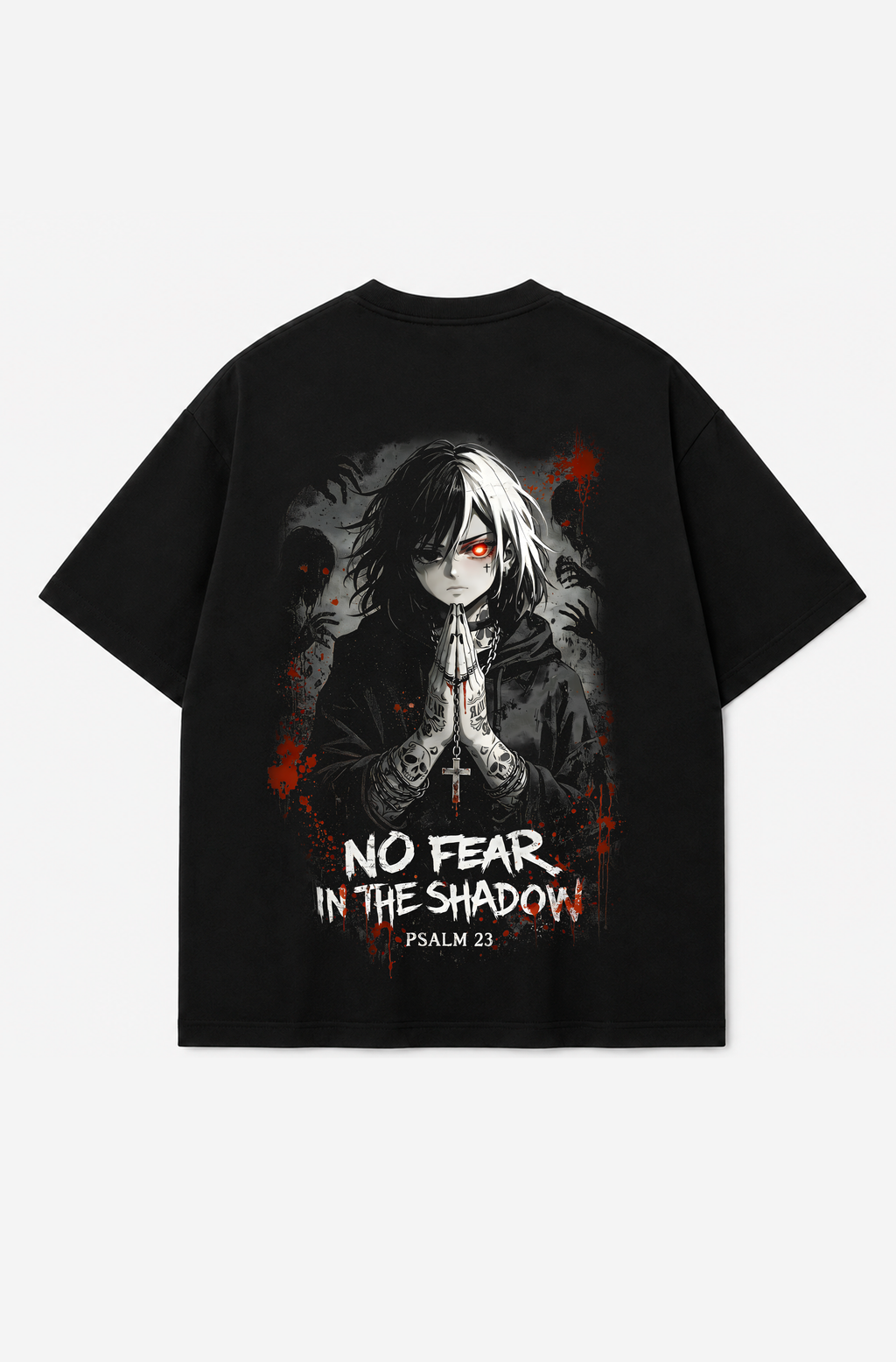 No Fear in the Shadow Graphic T-Shirt – Psalm 23 – 300 GSM Heavyweight Cotton Tee