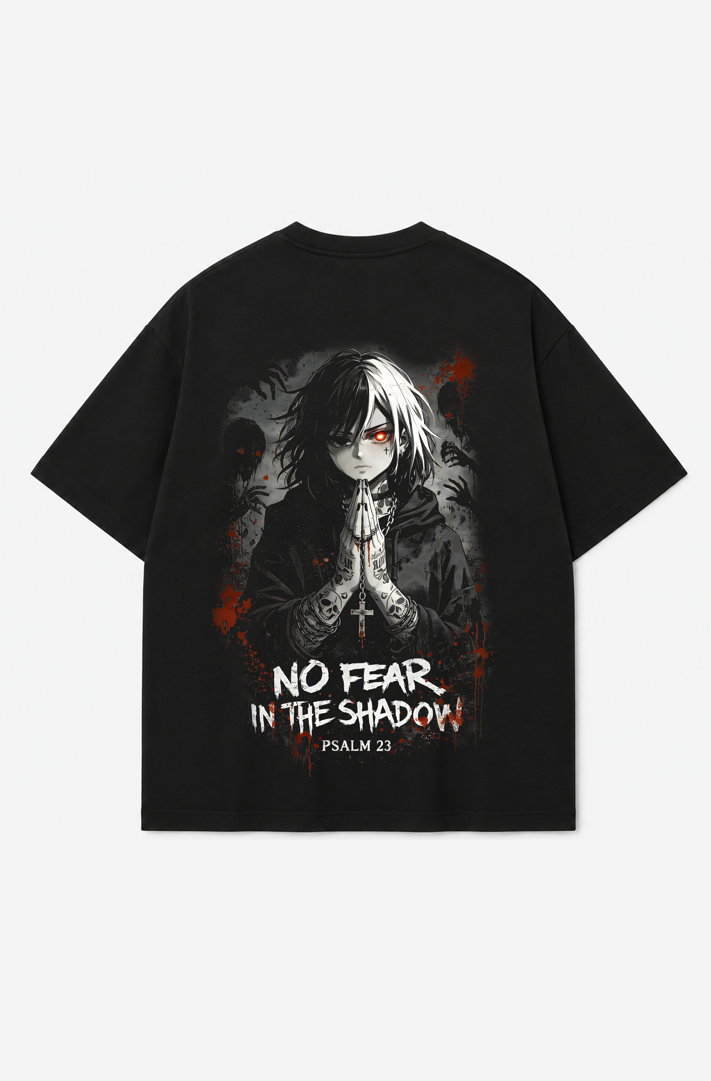No Fear in the Shadow Graphic T-Shirt – Psalm 23 – 300 GSM Heavyweight Cotton Tee