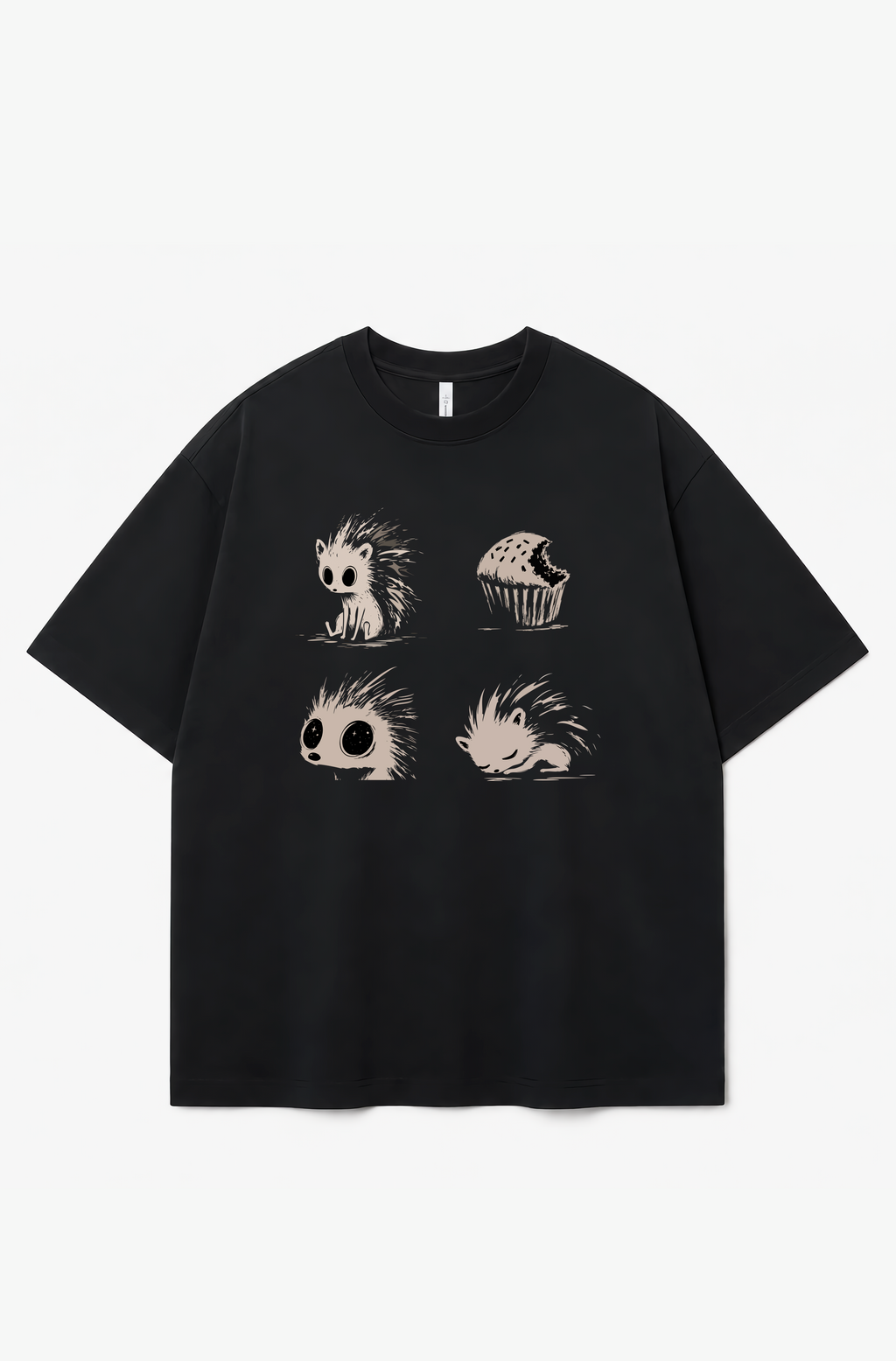 Snack Time Hedgehog Tee – Heavyweight Cotton Graphic T-Shirt