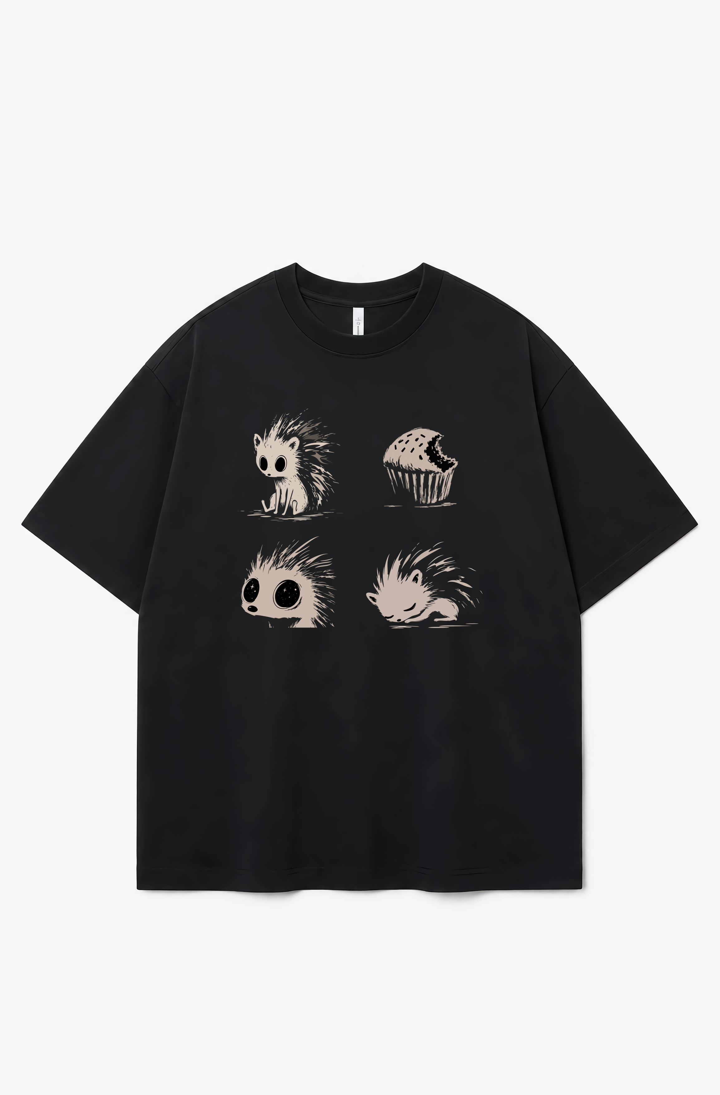 Snack Time Hedgehog Tee – Heavyweight Cotton Graphic T-Shirt
