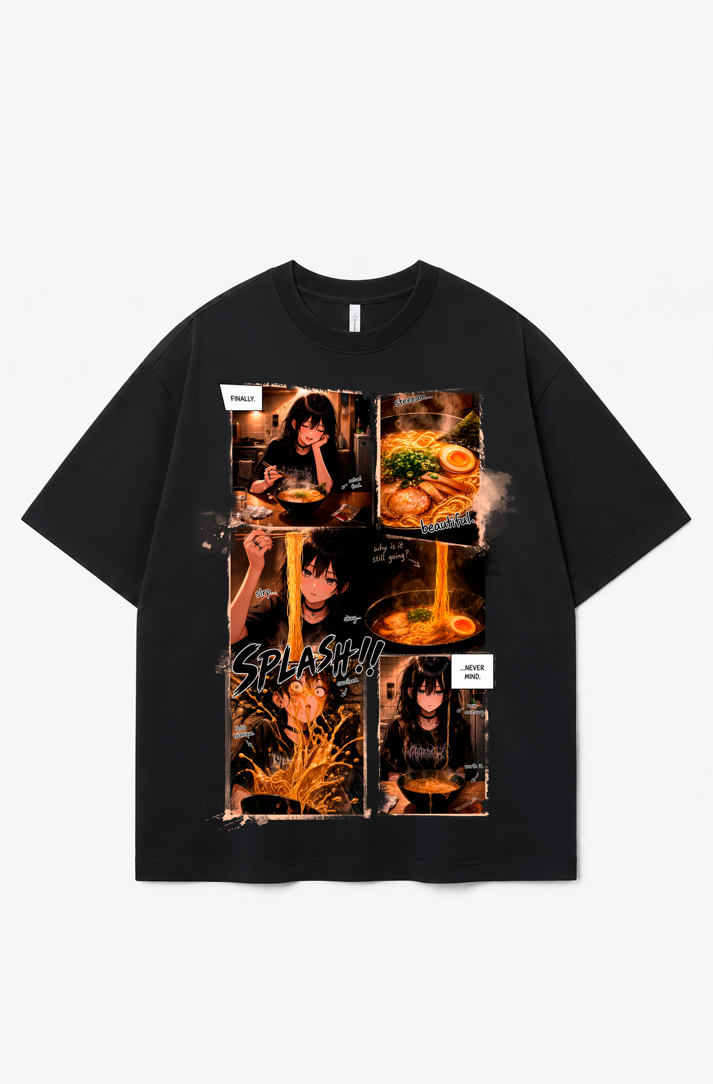 Ramen Splash Manga Graphic Tee – 300 GSM Heavyweight Cotton T-Shirt