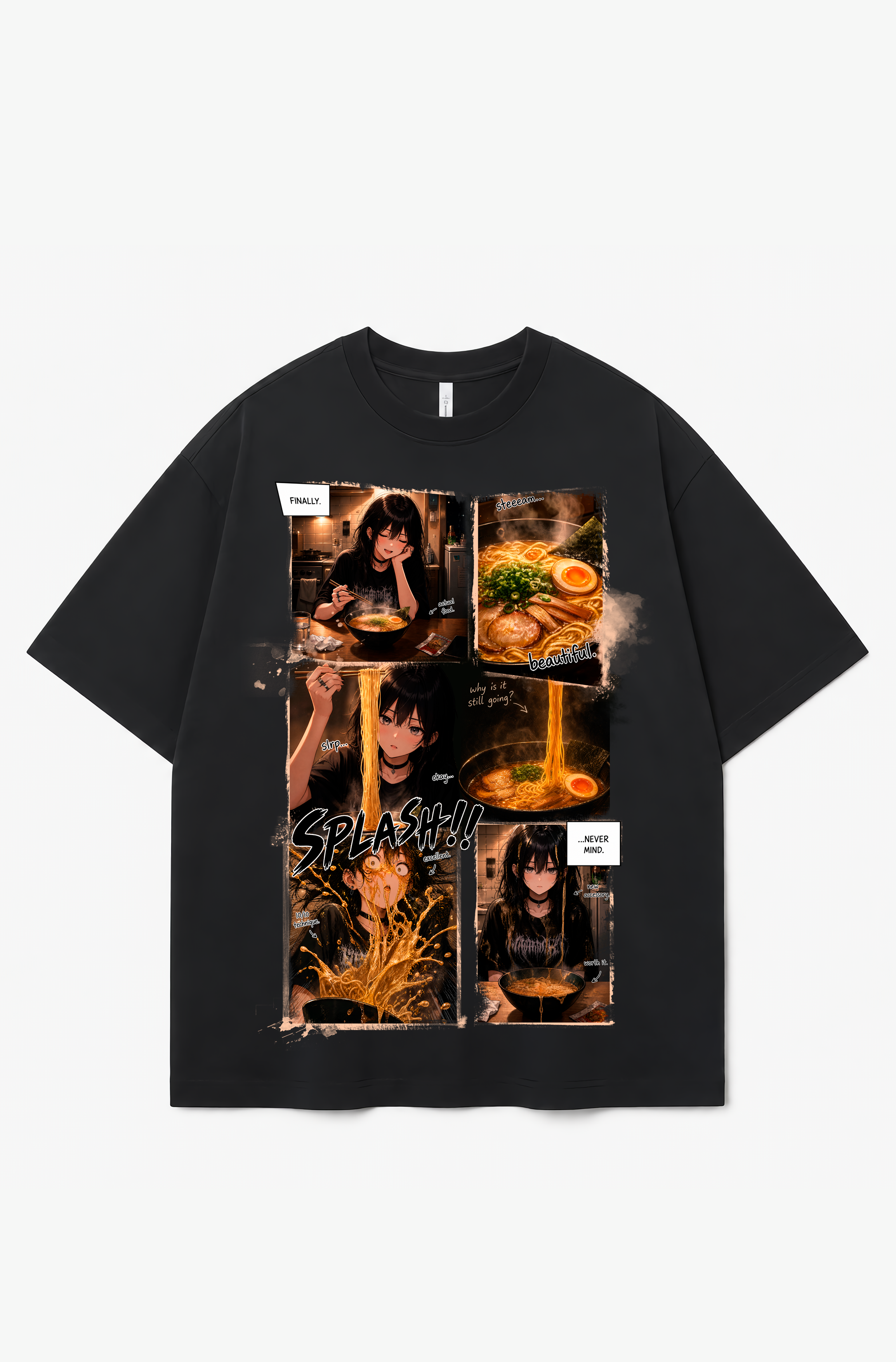 Ramen Splash Manga Graphic Tee – 300 GSM Heavyweight Cotton T-Shirt