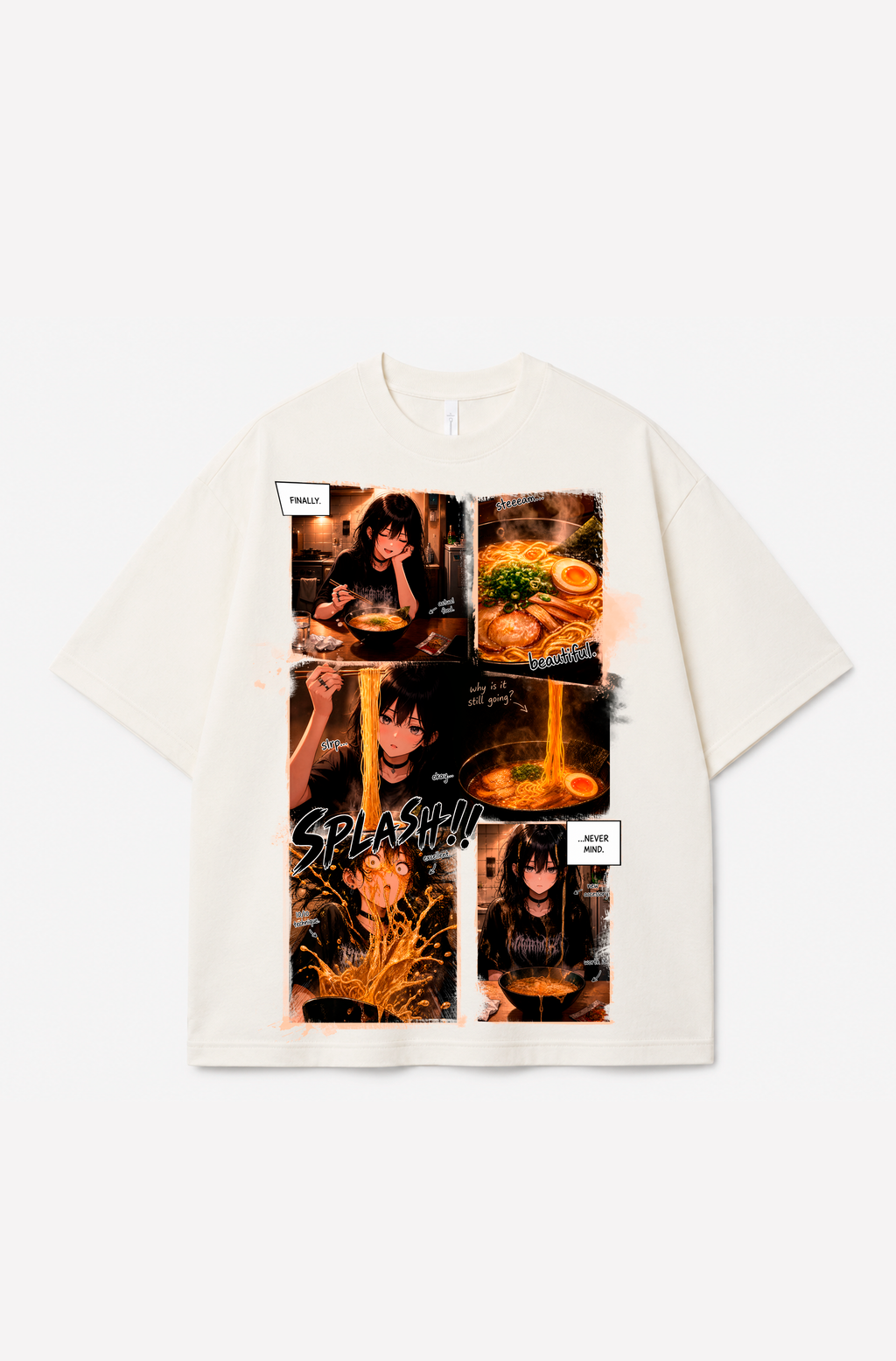 Ramen Splash Manga Graphic Tee – 300 GSM Heavyweight Cotton T-Shirt