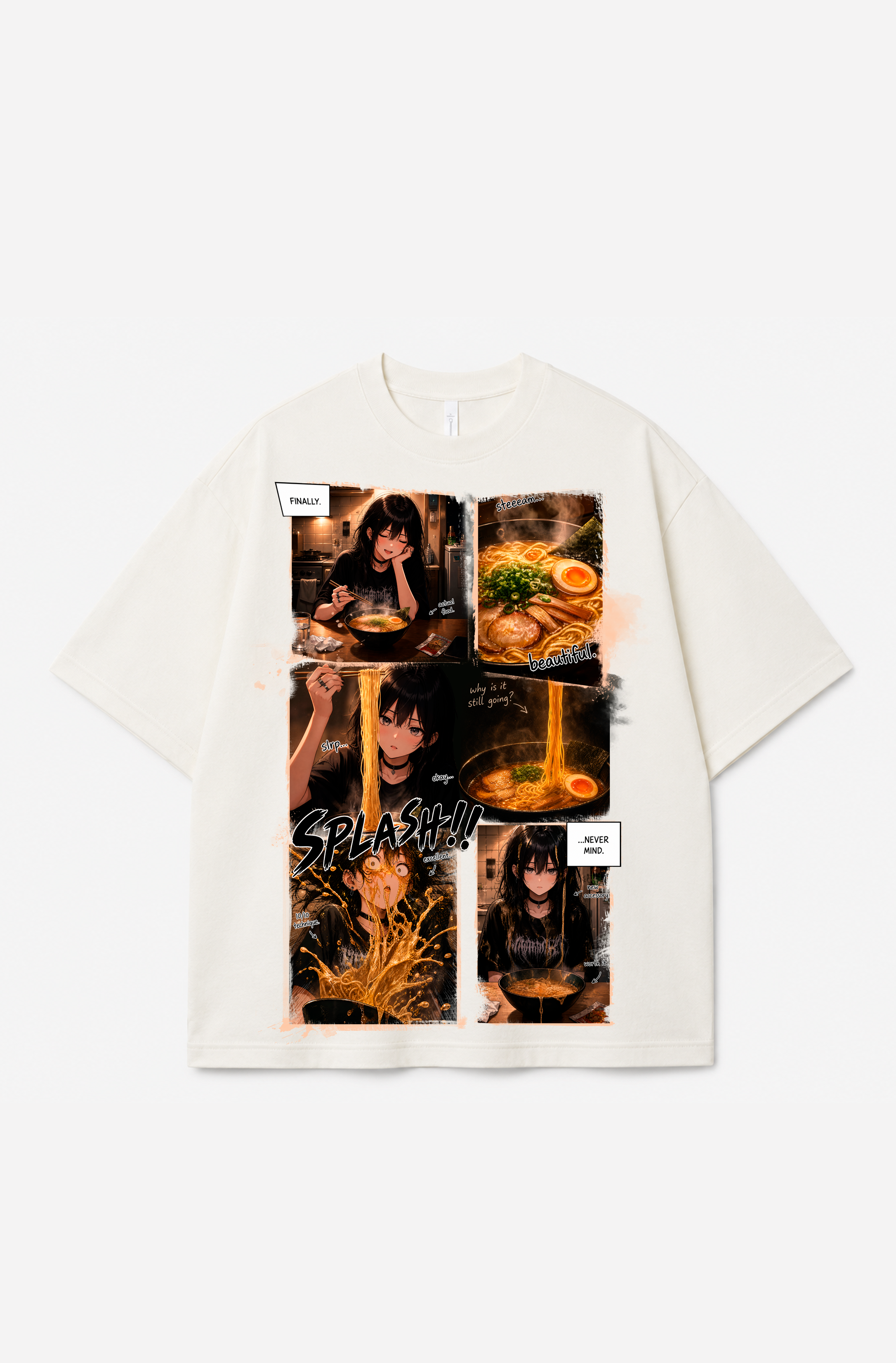 Ramen Splash Manga Graphic Tee – 300 GSM Heavyweight Cotton T-Shirt