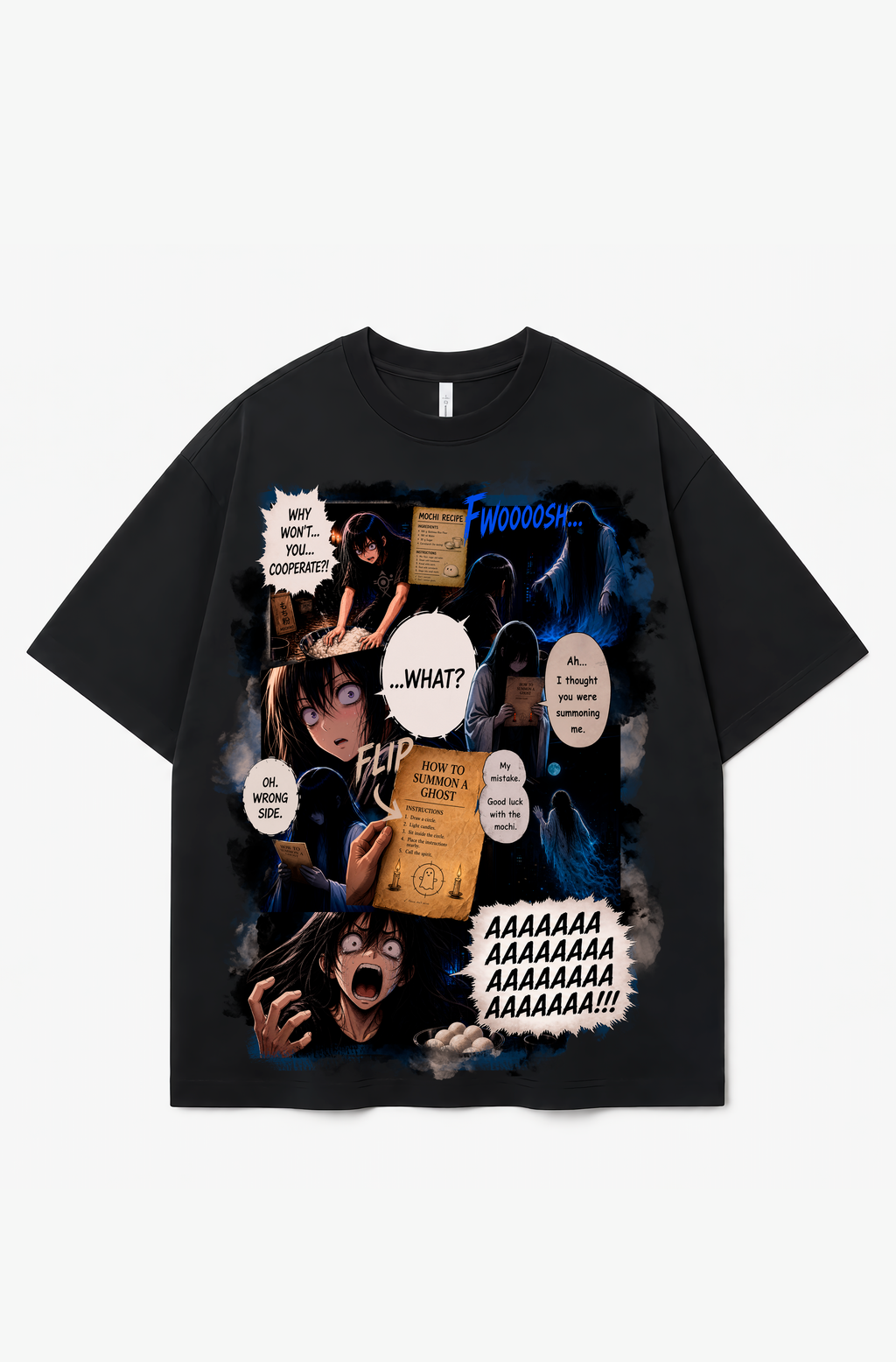 Ghost Mochi Recipe Manga T-Shirt – Funny Horror Anime Graphic Tee