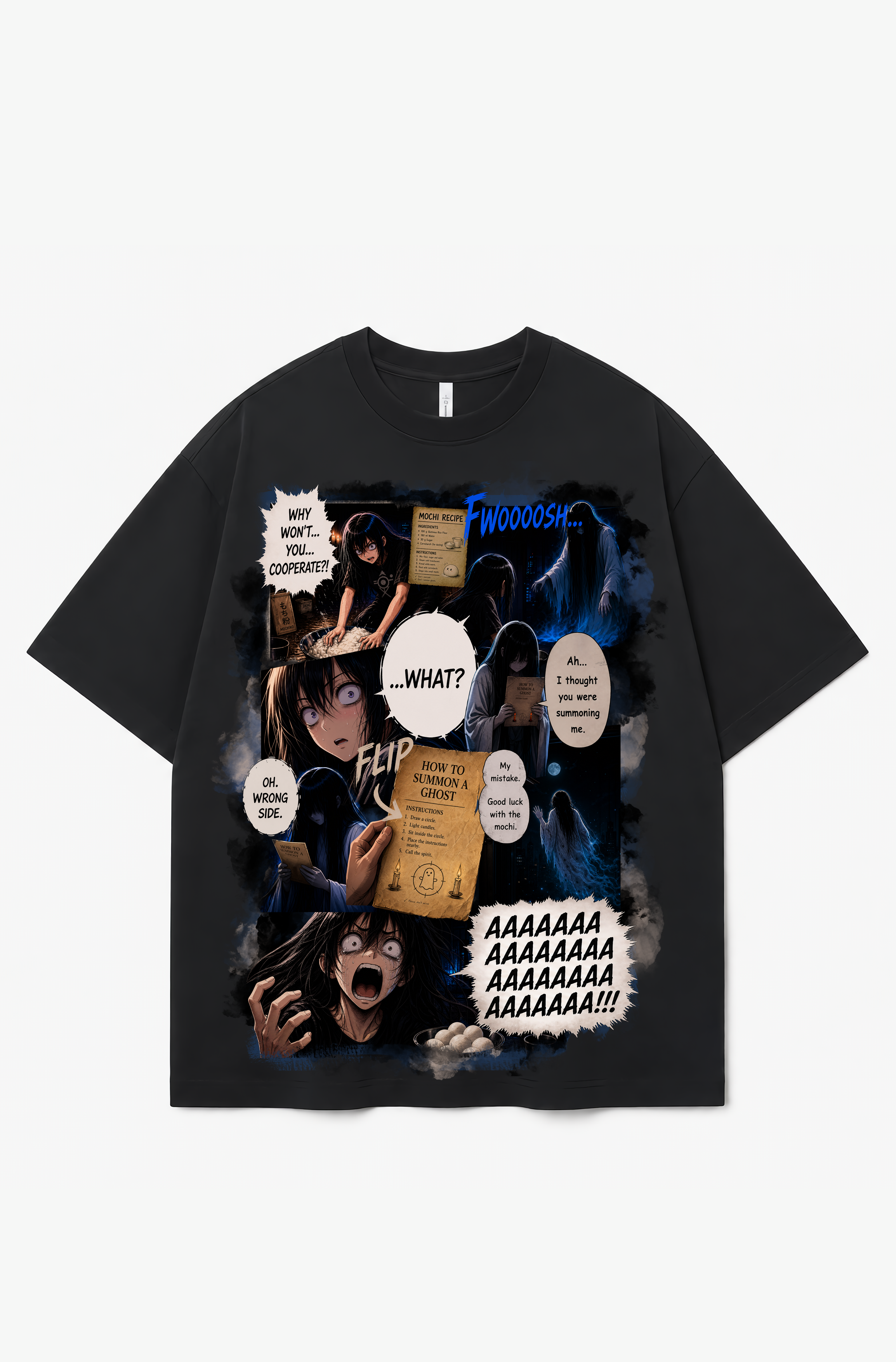 Ghost Mochi Recipe Manga T-Shirt – Funny Horror Anime Graphic Tee